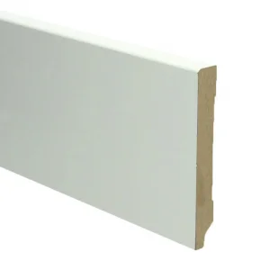 MooieVloeren.com - MDF Tijdloze plint 120x15 wit voorgelakt RAL 9010