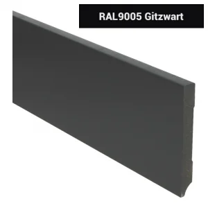 MooieVloeren.com - MDF Tijdloze plint 120x15 zwart voorgelakt RAL 9010