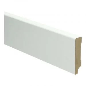 MooieVloeren.com - MDF Tijdloze plint 70x15 wit voorgelakt RAL 9010